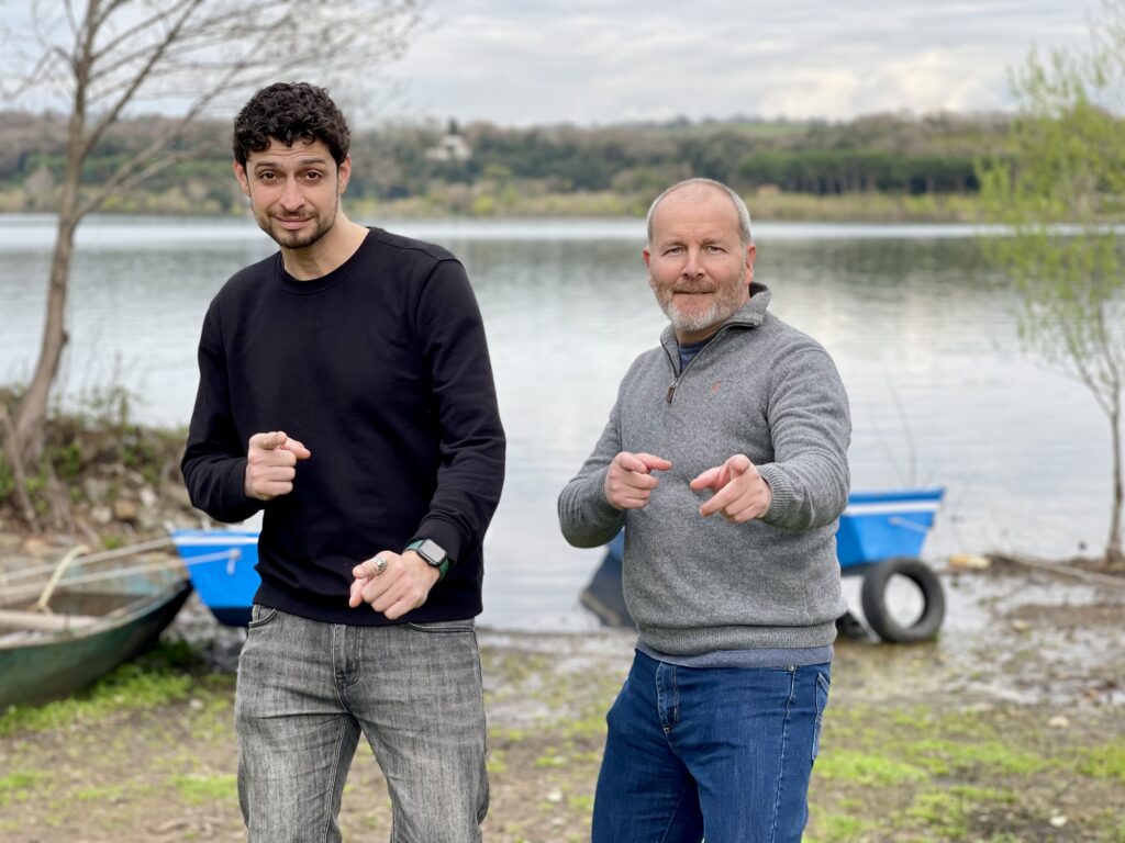 picture of Roger and Rahim in a lake scene